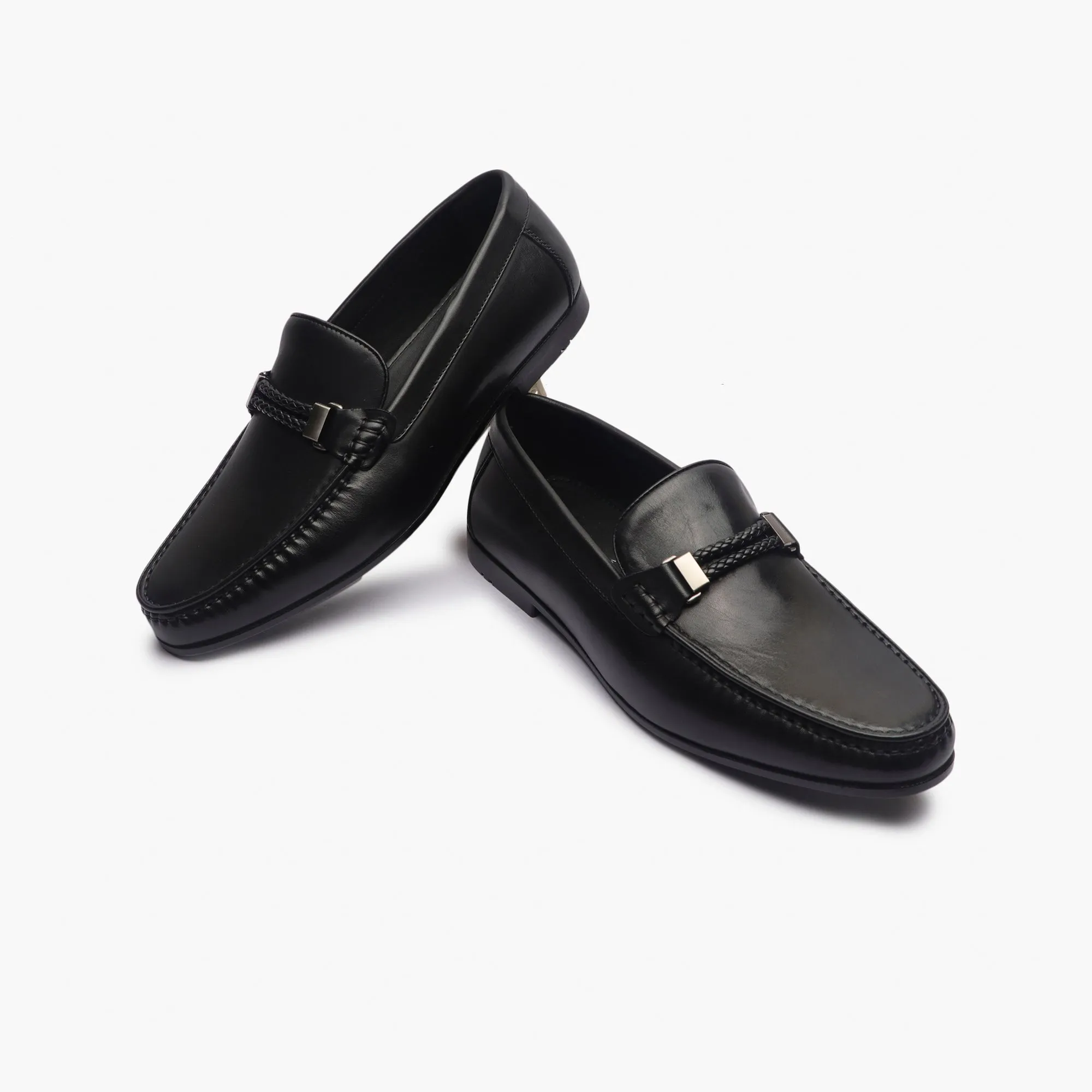 Woven Metal Bit Moccasins